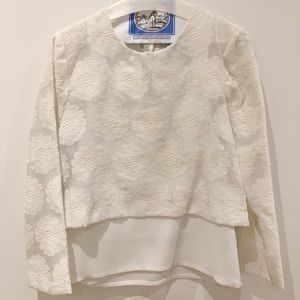 SOLD - White maje blouse with a tank top slip